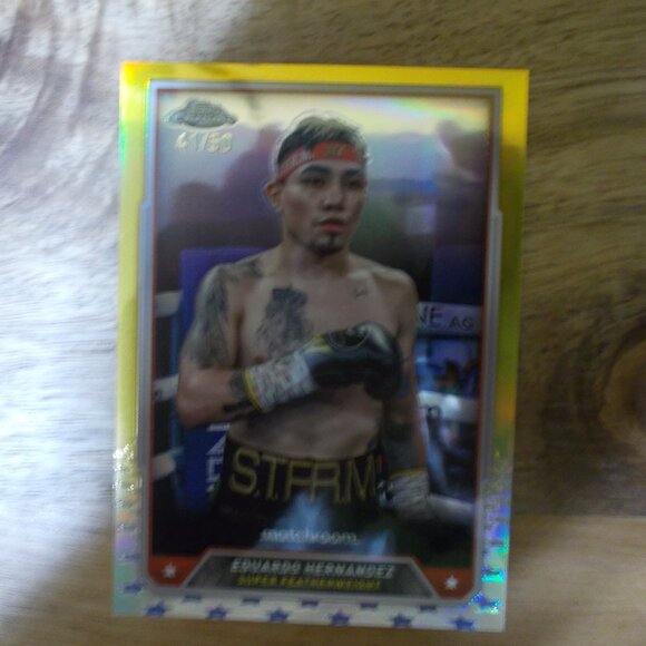 2024 Topps Chrome Boxing Eduardo Hernandez  GOLD /50 Matchroom Boxing - Picture 1 of 5
